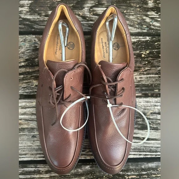 NWOB Marc Joseph New York Hand Crafted in Brazil Brown Leather Dress Shoes Sz 11 - Picture 2 of 14